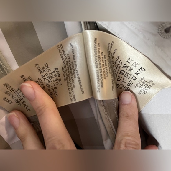 BURBERRY TRENCH PACKABLE COAT SIZE 6 WOMEN- check pattern grey white tan - Picture 5 of 15